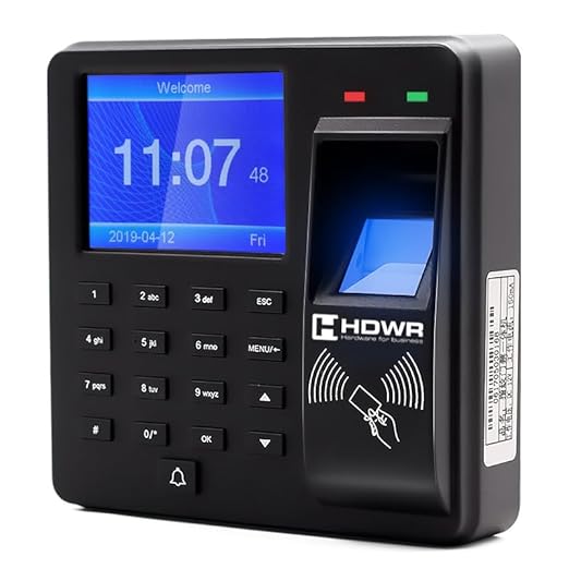 CTR10 Macchina di Registrazione, Sistema Avanzato di Rilevazione delle Presenze - Biometrico, RFID, Verifica con Password - 1000 Dipendenti, Controllo degli Accessi - Honorern