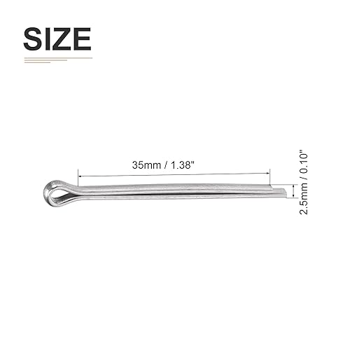 2.5mm x 35mm (DxL) Coppiglia Clip Perni - 30pz - Buono per Macchine - 304 Inossidabile Acciaio Forcina Elementi fissaggio - Argento - Honorern