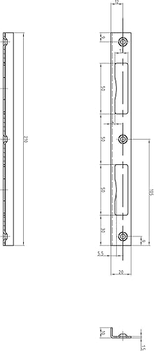 11475 angolare per Porte Interne, lamiera di Chiusura con linguette cieche da 10 mm, Raccordo per Porta, Acciaio zincato Argento - Honorern