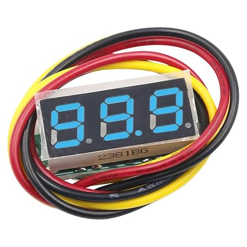 Fiorky Voltmetro digitale a 3 fili 0-100 V Voltmetro LED da 0,28 pollici Schermo LED Tester di tensione digitale Rosso/Blu/Giallo/Verde Misurazione accurata della pressione Protezione da inv - Honorern