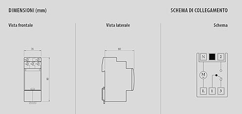 VEMER VE088100 BIO-W - Interruttore Orario Elettromeccanico a Cavalieri, Programmazione Settimanale, 2 Moduli DIN, Grigio - Honorern