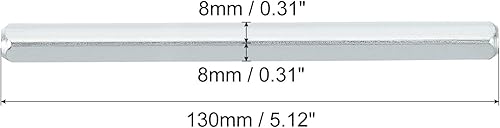 1Pz Perno Manopola Porta, Barra di Ricambio Maniglia Porta, Parti di Ricambio Maniglia Porta Mandrino Porta da 130 x 8mm, Argento - Honorern