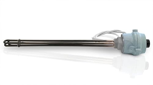 Resistenza elettrica corazzata 6 kW trifase con termostato regolabile fino a 90°C, 400 V, Incoloy 800 - Honorern