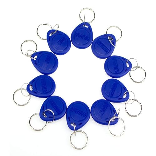 EM4100, TK4100, targhette portachiavi con RFID da 125 KHz, in sola lettura, Controllo di Accesso Carta Chiave Prossimità Key fobs, 10 pezzi, blu - Honorern