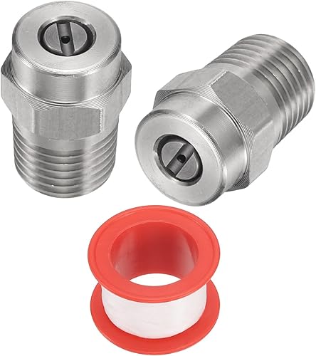 2pz Ugelli per Idropulitrice Punta 1/4' Maschio Npt Ugelli Spruzzatori in Acciaio Inossidabile per Pistola Acqua, Scopa Acqua e Pulitore Carro (15 Gradi, Orifizio 1.156mm) - Honorern