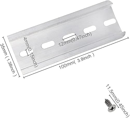 CYUaoao 6 Pezzi Binario di Montaggio Din 35mm Binari in Alluminio 100mm Lunghezza C45 Binario Din per L'Installazione di Interruttori di Alimentazione di Protezione e Serie Terminali - con 12 Viti - Honorern