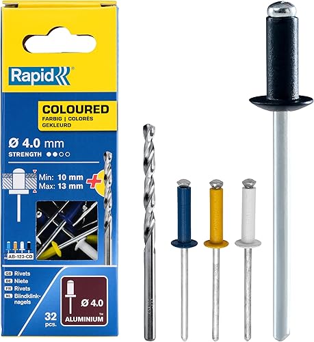 Rapid 5000403 Rivetti Rapid Automotive Ø4x16 mm, Assortiti - Honorern