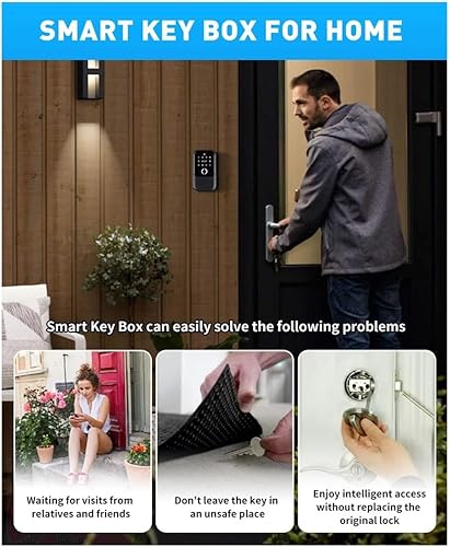 Copertura impermeabile Cassaforte Codice Tuya Impronte Digitali Bluetooth Wifi Smart Key Box App Montaggio A Parete Combinazione Serratura Box - Honorern