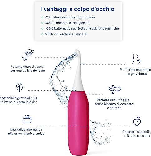 l'Originale Bidet Portatile per Bambini | Per Pelli Sensibili |Portatile Facile da Spremere con Borsa da Viaggio l Easy-Bidet 2.0 Sostituisce Salviettine Umidificate - Honorern