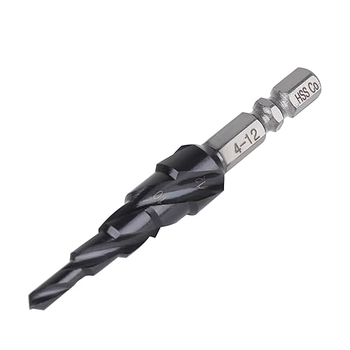 Trapano a gradini in metallo, 4-12 mm, 5 livelli, HSS M35, cobalto TiAlN, scanalatura a spirale, codolo esagonale per acciaio inossidabile, lamiera di alluminio, ferro, plastica, PVC, legno - Honorern