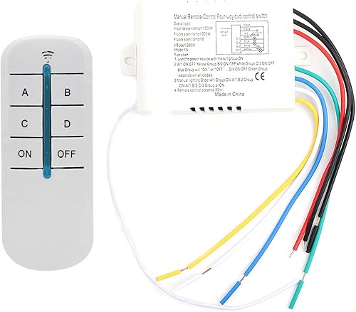 4 Vie ON/OFF Wireless Wall Light Ricevitore Trasmettitore Interruttore di Controllo Remoto Anti-disturbo per le Scale di Casa Passaggio 220V - Honorern