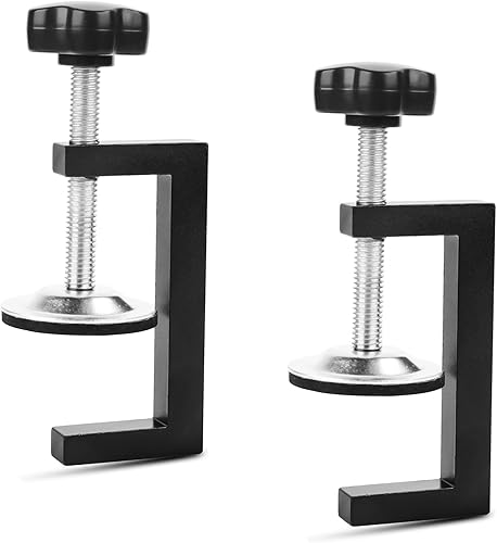 Mainiusi Morsetto a vite piccolo da tavolo, 2 pezzi, morsetto a C, morsetto a vite, morsetto a C, morsetto a vite regolabile, morsetto a C universale (nero) - Honorern