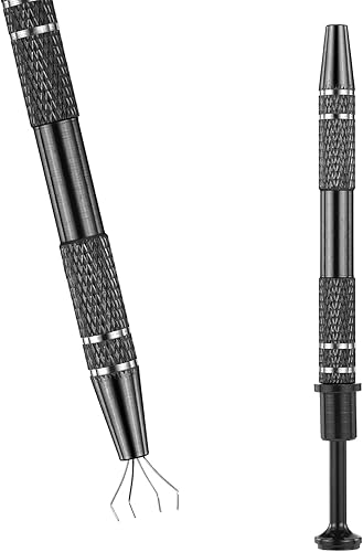 4 rebbi BGA Chip Pick Piercing Ball Grabber Tool 4-Claw Acciaio Inox Gioielliere Pick Up Strumento Grabber Pickup Strumento per Piccole Parti Pickup, IC Chip Componenti Elettronici Nero - Honorern