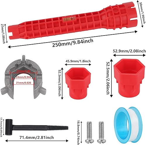 Chiave Strumento di Installazione per Rubinetto Lavello，Chiave per Rubinetto Multifunzione, Multifunzionale Acqua Tubo Chiave per Bagno - Honorern