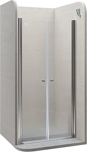 Box doccia 88-92 cm altezza: 180 cm con porta doppia ribaltabile 6 mm Vetro trasparente di sicurezza - DTC - Honorern