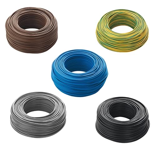Cavo unipolare 1 X 2,5 mm2 - Varie misure e colori (25 Metri, Marrone) - Honorern