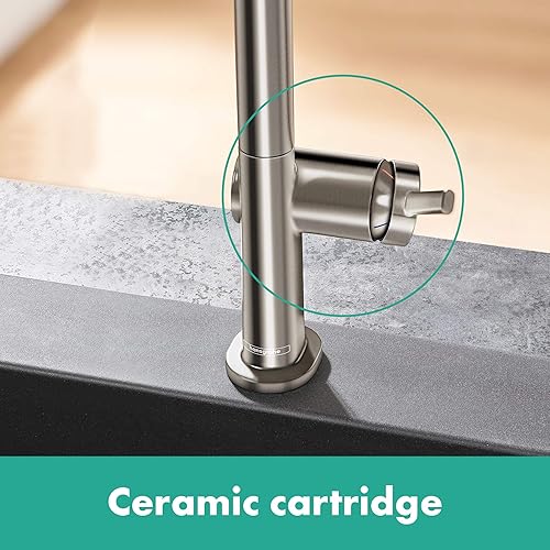 hansgrohe Talis M54 - Rubinetto da cucina con doccetta estraibile (1 getto), Miscelatore cucina con altezza bocca 270 mm, Rubinetto monocomando con bocca girevole, cromo, 72808000 - Honorern