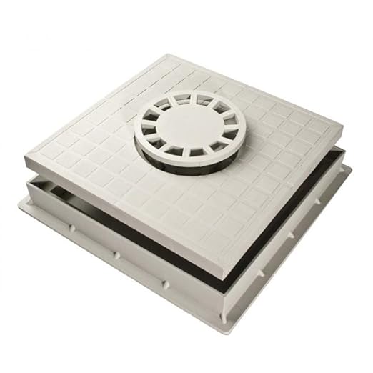 Chiusino in polipropilene con sifone centrale completo di telaio (40 x 40 cm) - Honorern