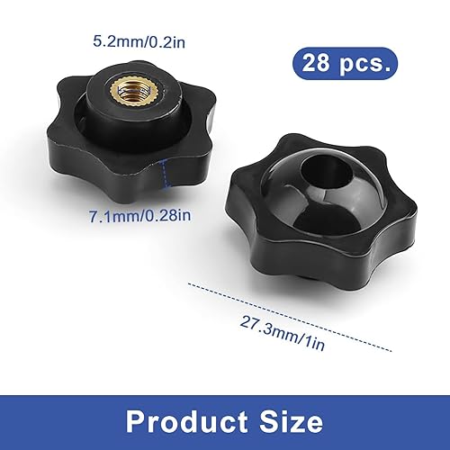 Pomelli M6 Femmina, 25 Pezzi Manopola di Serraggio, Manopola Bloccaggio, Adatto per Macchinari e Attrezzature, Mobili, Attrezzature per il Fitness, Apparecchiature Elettroniche - Honorern