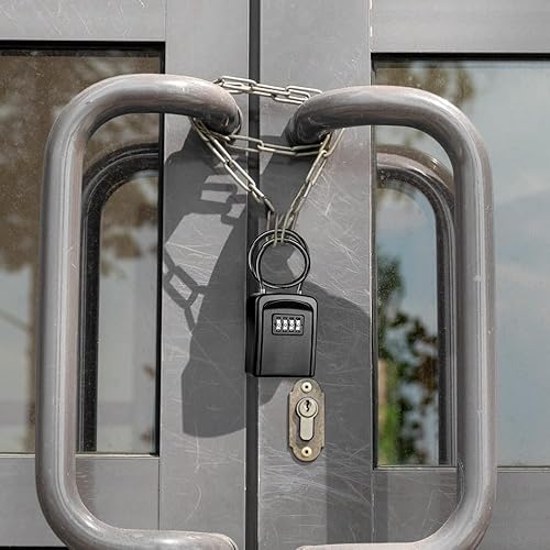 Cassetta di Sicurezza per Chiavi, Impermeabile Cassaforte Chiavi con Gancio Portachiavi con 4 Cifre Combinazione Codice Esterno Archiviazione per Casa Fabbrica Garage Scuola Ufficio Viaggio - Honorern