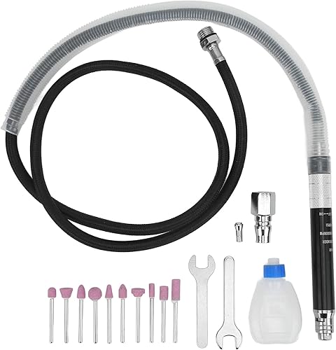 Nimomo Stabschleifer Druckluftschleifer, 1/4 Zoll 65000rpm Mini Stabschleifer Druckluft Geradschleifer Luftschleifer Bleistiftschleifer Micro Schleifer Multifunktionsluftschleifer Set - Honorern