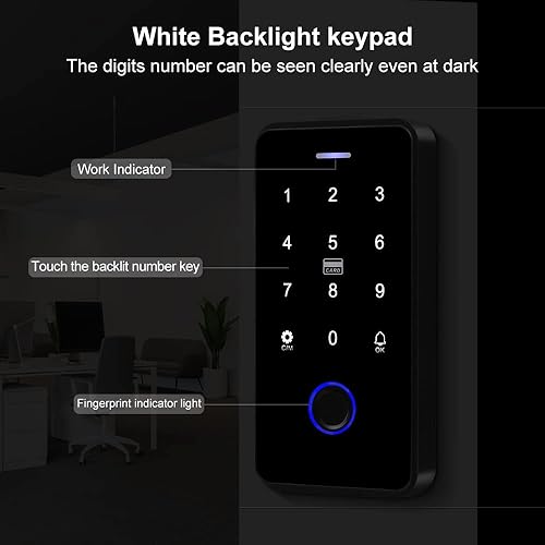 FTes RFKits TUYA Kit di Controllo Degli Accessi Impermeabile,Tastiera Touch RFID,Serratura Elettronica a Chiave,Alimentazione 3A,Pulsante del Cambio,Campanello Cablato,15 Chiavi da 13,56MHz - Honorern