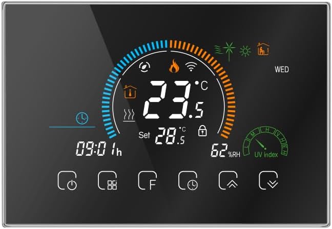 termostato wifi per riscaldamento a pavimento ad acqua – programmabile con app SmartLife o con comandi touch – compatibile con Alexa, Google Home e IFTTT - Honorern