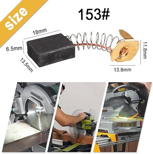 8PCS 153# 6.5x13.5x18mm Spazzole di Carbone per Utensili elettrici,spazzole di Carbonio di Ricambio per Motore Elettrico,spazzole Motore Carbonio,Spazzola di Carbone Motore per Sega troncatrice - Honorern