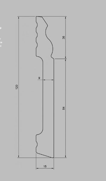 Battiscopa duropolimero alto ducale bianco - Zoccolo da cucina 2000x120x15 mm - Battiscopa resistente agli urti - Honorern
