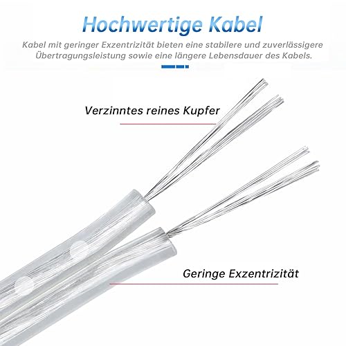 15M 28 AWG Trasparente Cavo in PVC, Cavo Elettrico Trasparente a 2 Fili, Doppino Trasparente, Diametro Esterno 1,6 x 3,2 mm, Per Piccoli Apparecchi Elettrici - Honorern