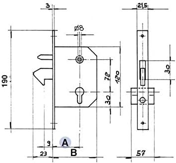 Serratura a gancio con perno tipo piccolo per cancelli scorrevoli ART. 447/PB IBFM entrata 40 - Honorern