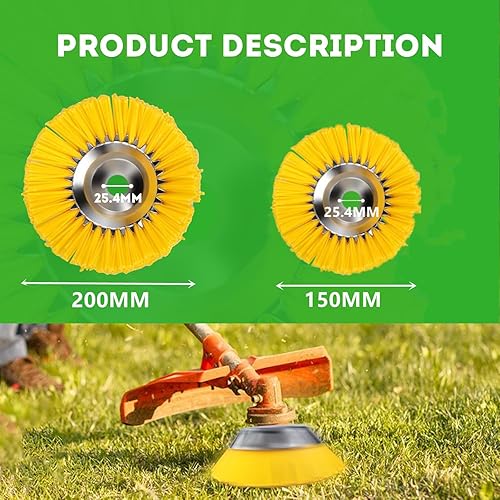 2 spazzole per erbacce, in nylon, per decespugliatore, apertura 25,4 mm, spazzola delicata per tagliaerba selvatici, decespugliatore contro, erbacce, muschio, impurità - Honorern