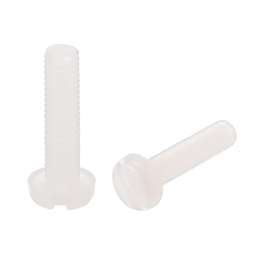 sourcing map Viti M4 x 25 mm in nylon, viti a testa cilindrica con intaglio a vite, 40 pezzi - Honorern