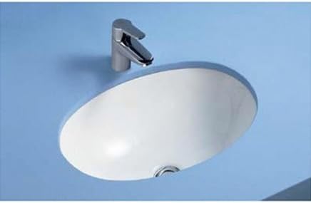 Lavabo lavandino ovale sottopiano da incasso in ceramica bianca,cm.57,con piletta - Honorern
