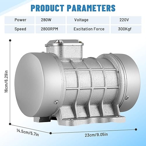 MXBAOHENG 280 W Motore vibratore per calcestruzzo 300 KG motore a vibrazione per dispositivi meccanici motore elettrico a vibrazione con interruttore e spina per tavola vibrante per macchinari pesanti - Honorern