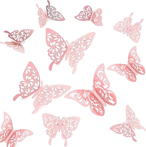 24 pezzi 3D Decorazione farfalla, adesivi farfalla, tatuaggi murali decorativi farfalla adesivi murali rimovibili Decorazione murale Home Decor - Honorern