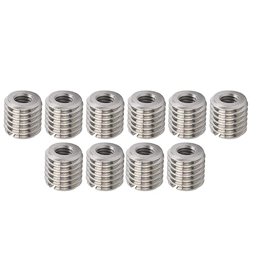Inserti Filettati Strumento di Riparazione in Acciaio Inossidabile, Dado di Riduzione Maschio Femmina 10 Pezzi, per Riparazione Filettatura, Filettatura Femmina M6x1,0 Mm, - Honorern