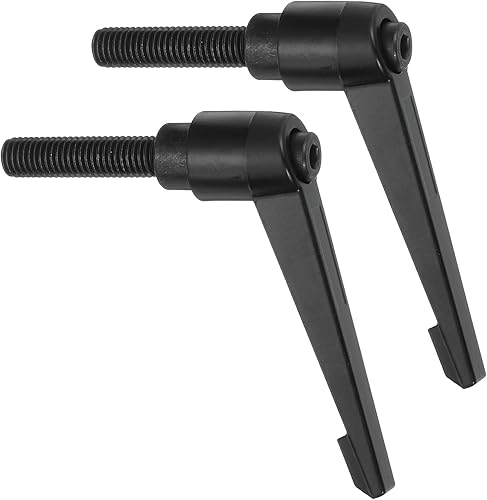 2Pz M10 x 40mm Manopole Regolabili con Filettatura Maschio Pulsante di Bloccaggio a Scatto Rapido Rotante per Macchine Tornio, Nero - Honorern