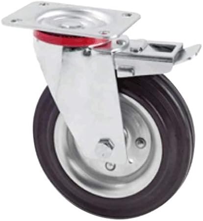 Ruote piroettanti industriali rotelle Piene Girevoli con Piastra per Carrelli Banchi da Lavoro Mobili (Ruota Senza Freno, 150 mm) - Honorern