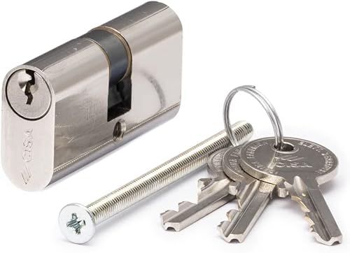 CISA 10821002012, Cilindro Serratura Ovale, Ottone Nichelato, 28/28 mm - Honorern