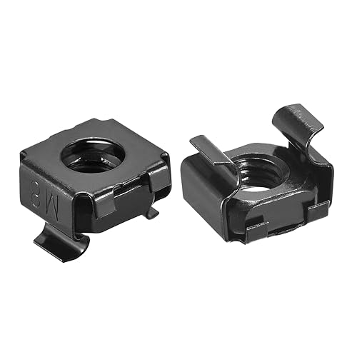 Dadi a Gabbia Snap-In, Dado in Acciaio Carbonio M8 x 1.25mm per Armadio Scaffale Server 50pz - Honorern