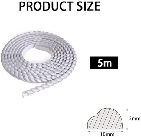 Bordo autoadesivo in PVC, 5 m, modanatura flessibile, striscia decorativa per armadi, porte, cornici degli specchi, decorazione per mobili, intonaco, soffitto, parete di sfondo (argento, 10 mm) - Honorern