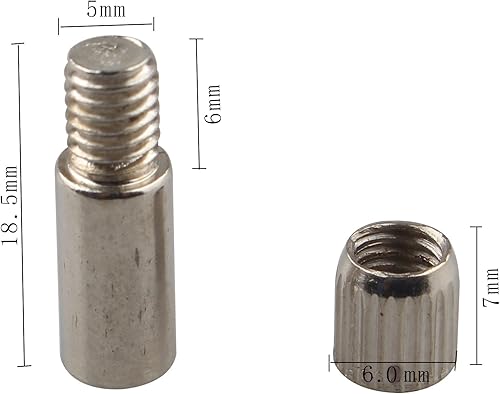 10 pezzi 6 mm perni di supporto per ripiani in vetro, mensole armadio, libreria - Honorern