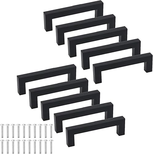 10 pezzi Maniglie per Mobili da Cucina, Maniglie Cassetti, Maniglie Armadio, Maniglie Cucina, Cameretta Maniglie, Maniglie Mobili da Cucina Nero, Maniglie Mobili da Cucina, per Mobili Cucina - Honorern