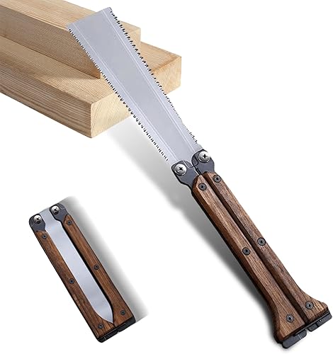 Sega giapponese, 15 cm, sega a tassello, sega giapponese, pieghevole, in acciaio al carbonio, a due lati, in plastica, per la lavorazione del legno, per il fai da te, legno duro - Honorern