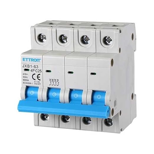 INTERRUTTORE MEGNETOTERMICO PER BARRA DIN 4 MODULI 4P 415V CURVA C 6KA 25A - Honorern