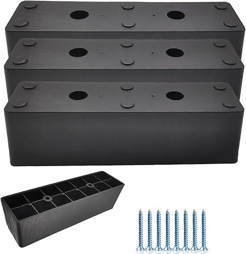 Piedini per mobili Nero Confezione da 8 Gambe per mobili Rotondi Diametro Ø 33 x H 13 mm Piedini per mobili Piedini in plastica per mobili Piedini per divani con 8 viti - Honorern