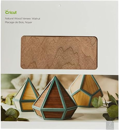 Cricut Impiallacciatura in Legno Naturale, per Cricut Explore e Maker Machines, Richiede Lama a Punto Profondo, Noce, 30.5 cm x 30.5 cm (12 pollici x 12 pollici), Confezione da 2 - Honorern