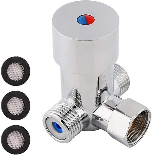 Valvola miscelatrice acqua calda fredda G1/2, valvola termostatica per controllo temperatura miscelatore per bagno rubinetto automatico - Honorern
