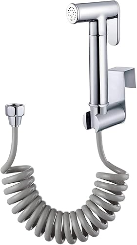 Spruzzatore a mano per bidet – in acciaio inox di alta qualità Shattaf WC, soffione doccia per lavabo o WC, con Tubo per doccia in ABS a molla da 59' e supporto per staffa - Honorern